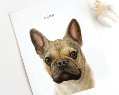 Handmade Custom Watercolor Dog Portrait