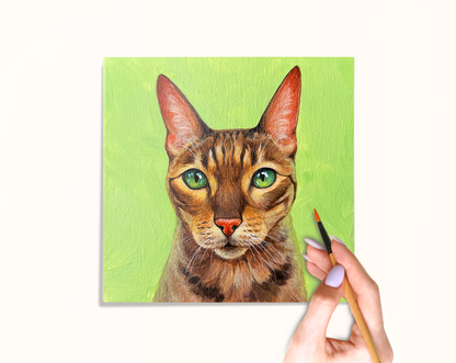 Custom Handmade Acrylic Pet Portrait on Stretched Canvas