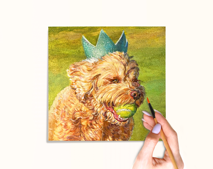 Custom Handmade Acrylic Pet Portrait on Stretched Canvas