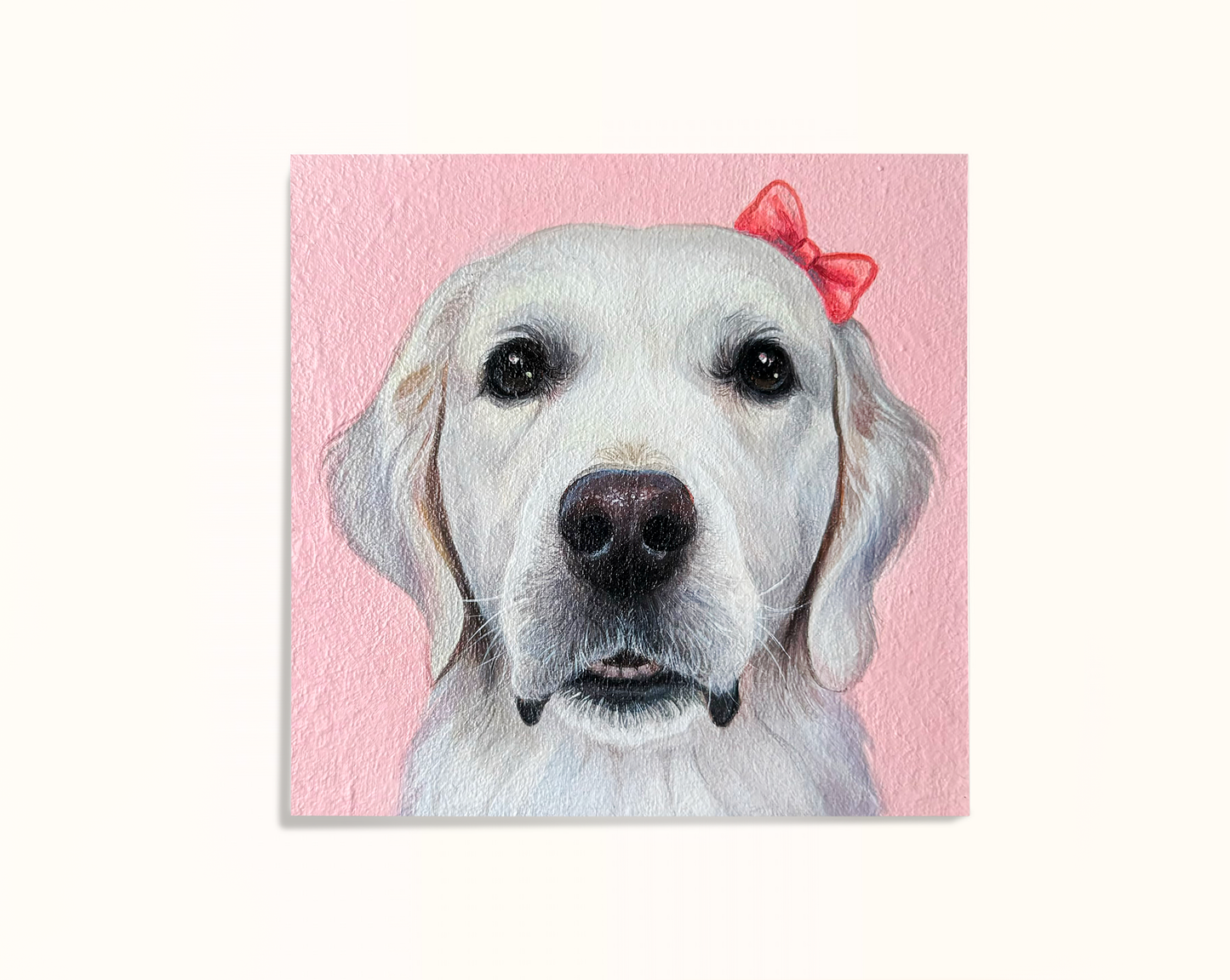 Custom Handmade Acrylic Pet Portrait on Stretched Canvas