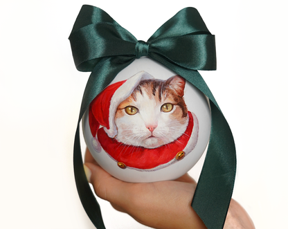 Hand-Painted Pet Christmas Ornament Ball (Custom Acrylic Portraits)