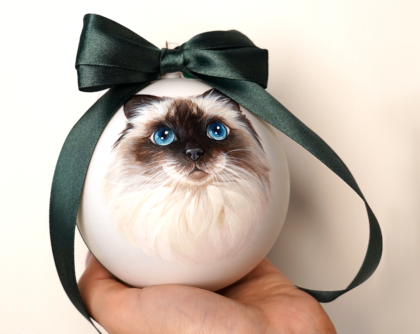 Hand-Painted Pet Christmas Ornament Ball (Custom Acrylic Portraits)