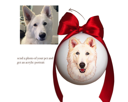 Hand-Painted Pet Christmas Ornament Ball (Custom Acrylic Portraits)