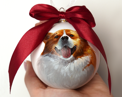 Hand-Painted Pet Christmas Ornament Ball (Custom Acrylic Portraits)