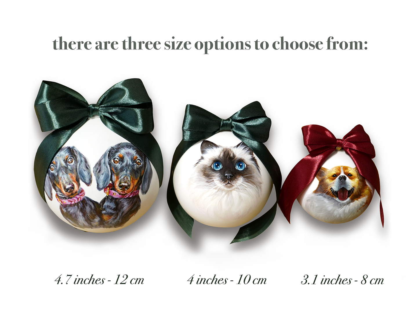 Hand-Painted Pet Christmas Ornament Ball (Custom Acrylic Portraits)